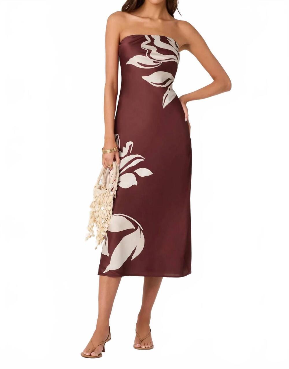 NEW ASTR annabeth floral dress in brown
